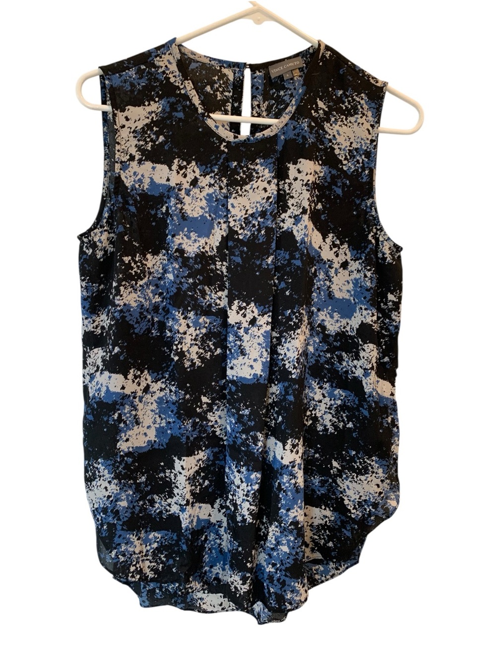 Vince Camuto Blouse Black, Blue, White Sleeveless Size Small